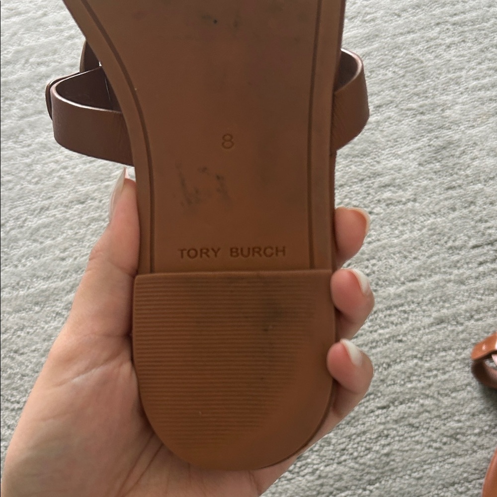Tory Burch Miller Leather Thong Sandals — Cognac - Picture 2 of 5